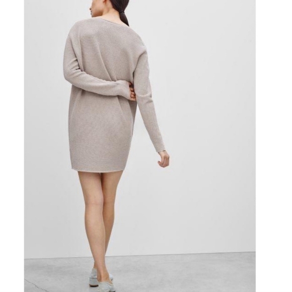 Aritzia Wilfred Campanule sweater dress taupe XS silk cashmere - Picture 2 of 12